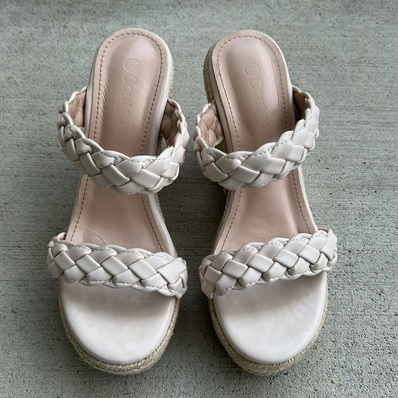 Worn once - COUTGO Woven Leather & Jute Wedge Sandals - Picture 2 of 13